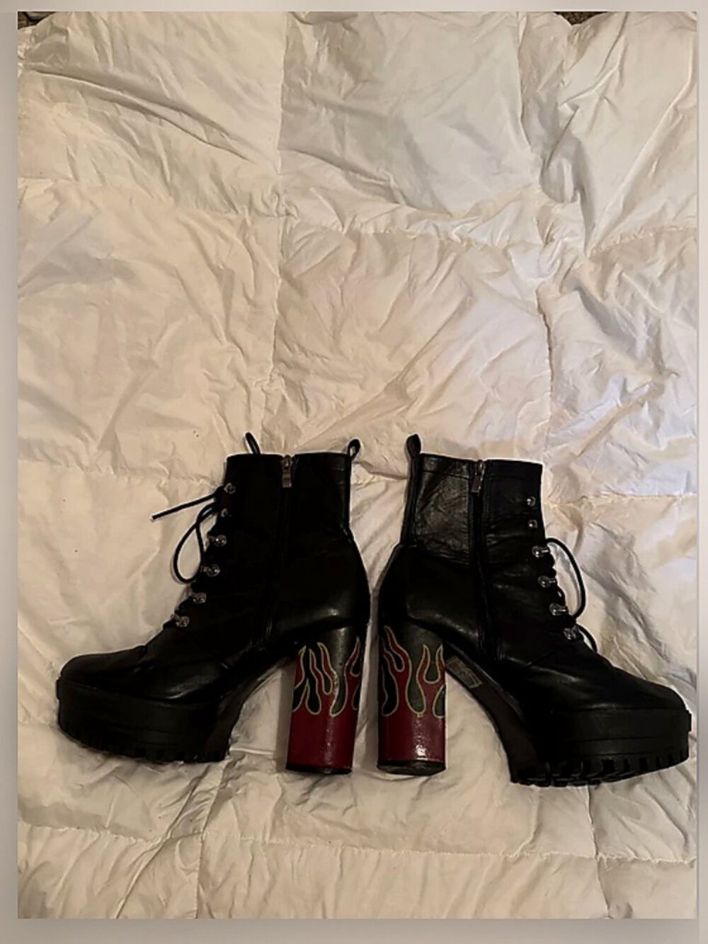 Flame Biker Heels